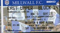 Il biglietto di Millwall/Brighton